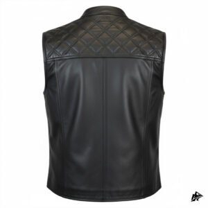 BLACK DIAMOND SHAPE LEATHER VEST