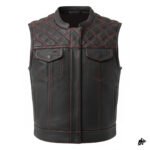 Quilted Yoke Leather Motorcycle Vest