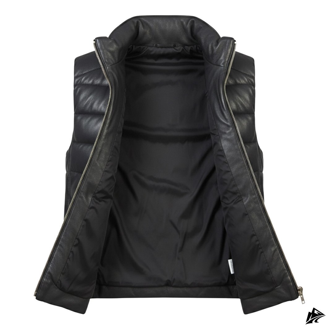 Black leather puffer vest Black leather puffer vest