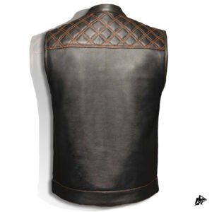 Brown Stitched leather vest