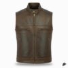 Distressed Brown Leather vest