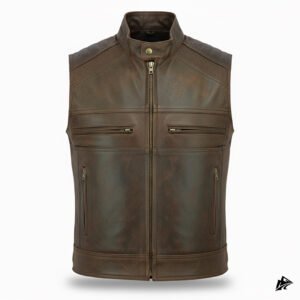 Distressed Brown Leather vest
