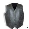 Leather Vest V-Neck Distressed