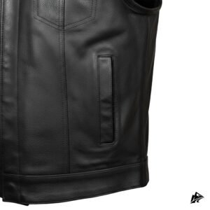 Men LEATHER BLACK VEST FOR BIKERS