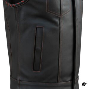Red Stitched black diamond vest