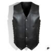 V‑Neck Leather Biker Vest