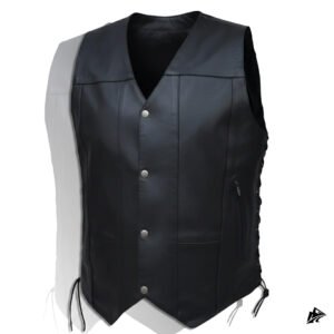 biker vest men v-neck
