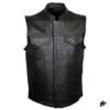 black club style leather vest for men