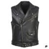 black cropped leather vest for men