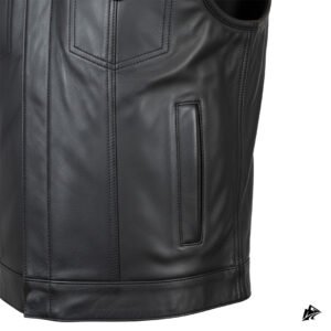 black diamond quilt leather vest