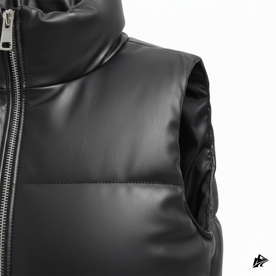 black leather puffer vest for women black leather puffer vest for women