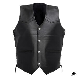 black leather vest
