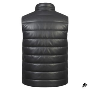 black leather vest for men