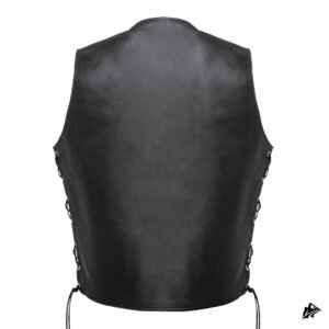 black leather vest with side laces
