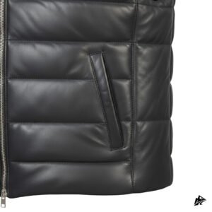 black men's leather vest