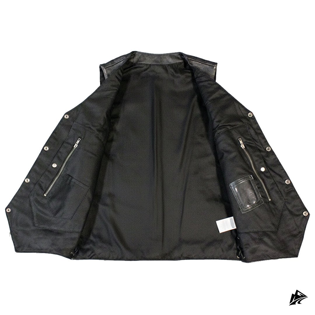 black v-neck biker vest black v-neck biker vest