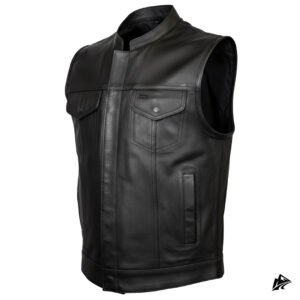 black vest men leather made