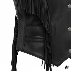 black western style leather vest