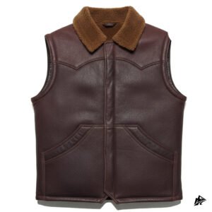 brown best leather vest