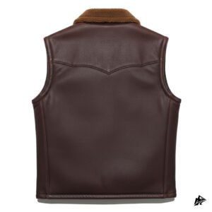 brown vest shearling