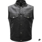 Crocodile Embossed Cowhide Leather Vest