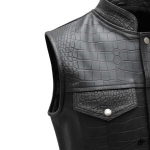 crocodile made leather vest
