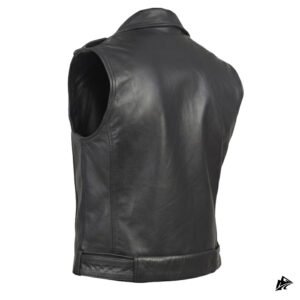 cropped leather vest black