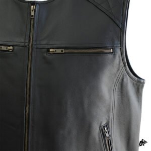 diamond stitched black vest men