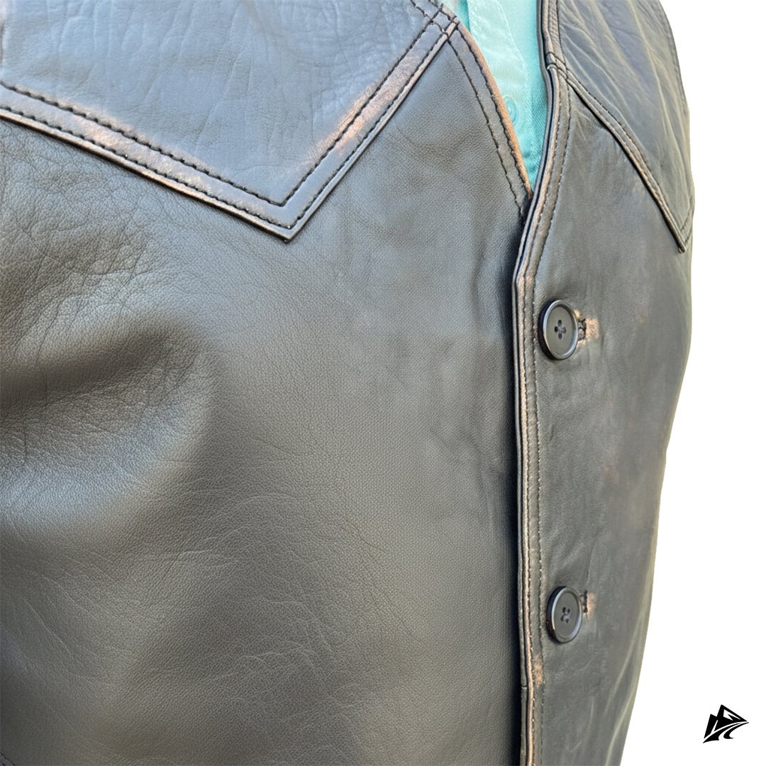 gray rough style leather vest gray rough style leather vest