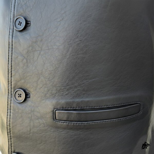 Men's Distressed Black Western Leather Vest, closure