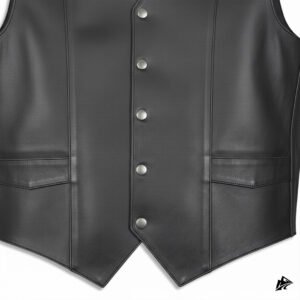 men distressed black v neck vest