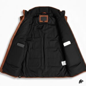 puffer quilt leather vest for men