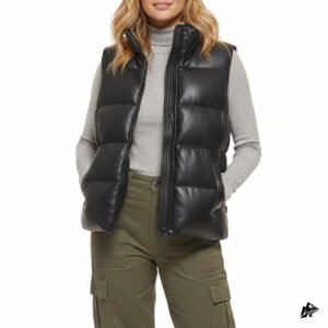 puffer vest black for women