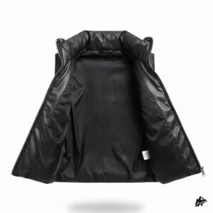 puffer vest leather made for women