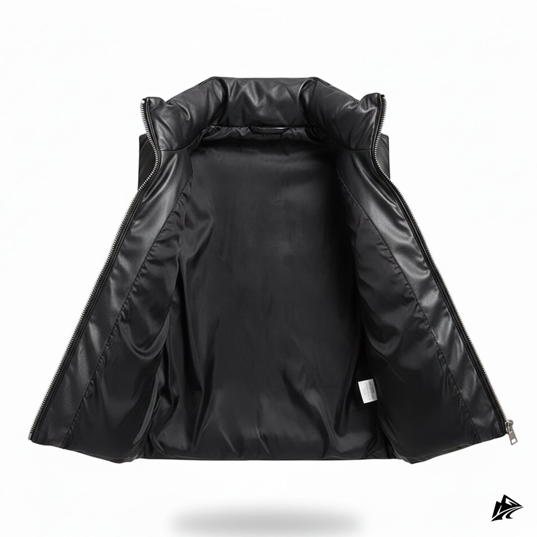 puffer vest leather made for women puffer vest leather made for women