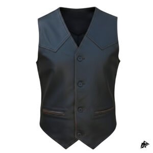 rough style black vest