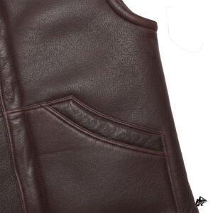 shearling vest brown