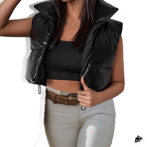 short women puffer vest