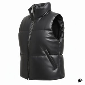 women black puffer vest
