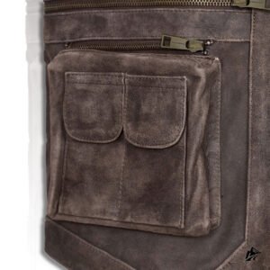 BROWN CARGO SUEDE LEATHER VEST