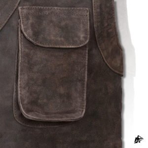 CHOCOLATE BROWN SUEDE CARGO VEST