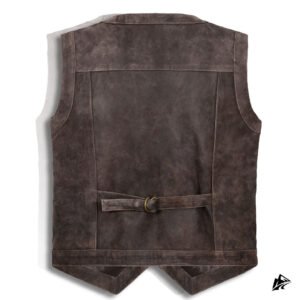 CHOCOLATE BROWN UTILITY LEATHER VEST