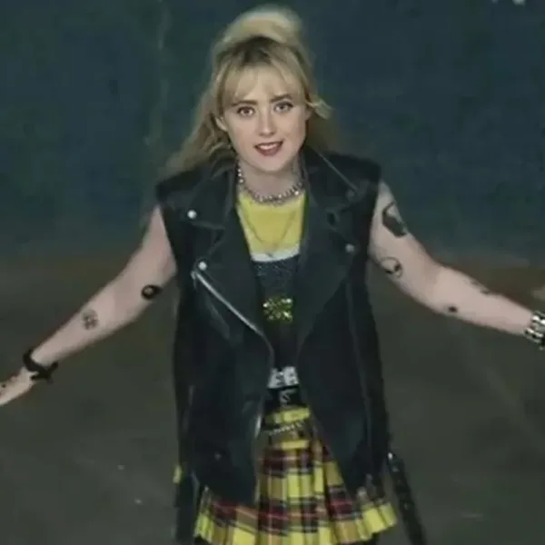 Edgy Black Cropped Leather Vest for Women, style