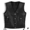 black club leather vest with side laces