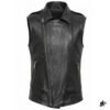 black cropped leather vest for men