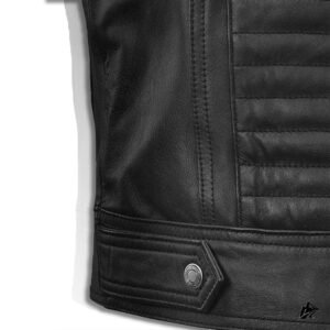 black cropped stylish leather vest