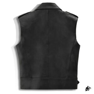 black leather vest cropped