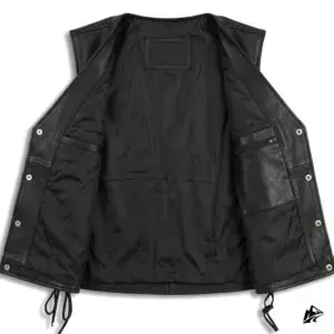 black leather vest western