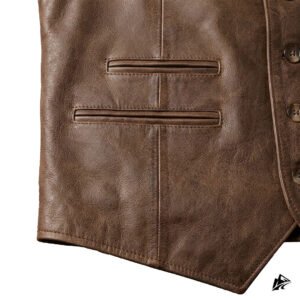 brown club style leather vest