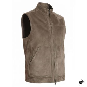 brown leather vest suede